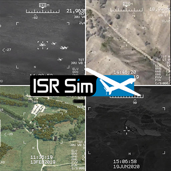 Nautilus International Intelligence Surveillance & Reconnaissance Logo showing MQ9 Unmanned Aerial Vehicle flying above areas of interest