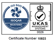Quality Management System logo ISOQAR Certificate Number 10823